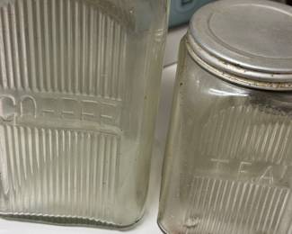 vintage coffee and tea jars