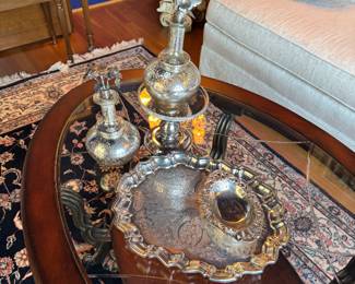 mercury glass and silver plate 