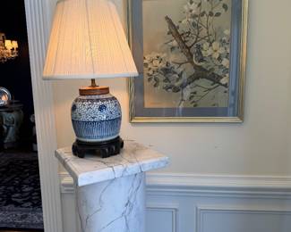 ginger jar lamp, beautiful bird print