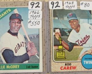 Willie McCovey & Rod Carew Baseball Cards