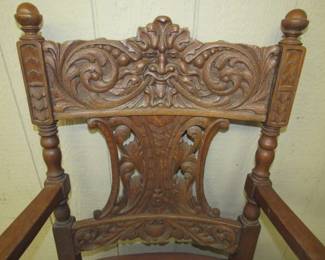 Carved Back Oak Chair