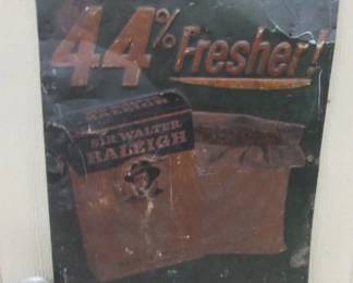 Antique Metal Embossed Tobacco Sign