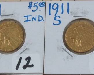 Indian Head $5.00 Gold Coins