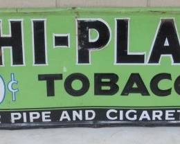 1940's - 1950's Metal HI-PLANE Tobacco Sign - Approx. 12" x 36"