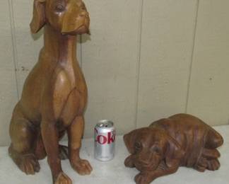 Wooden Dog Statues