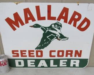 Metal Mallard Seed Corn Dealer Sign