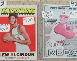 Lew Alcindor & Pete Rose Baseball Cards