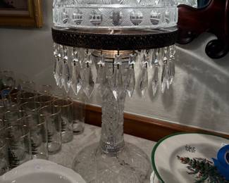 American Brilliant Cut glass lamp 