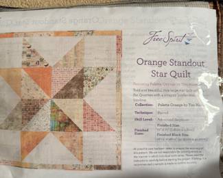 Free Spirit Orange Standout star quilt kit