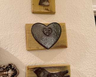 ceramic and wood wallhangings