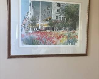 Nita Engle 1988 Framed Lithograph Watercolor of the Grand Hotel
