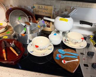 fondue pots and matching coffee cups.  Find  your something unusual