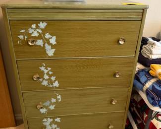 Antique dresser with matching nightstands and vanity with mirror