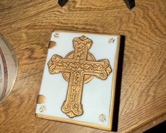 small decorative Christian keepsake box with Dead Sea Salt inside