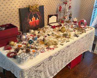 Beautiful gold ornaments and some collectibles