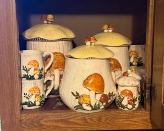 Beautiful specially made canisters, cups and s/p shakers