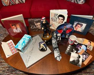 Elvis Christmas, plate, tie, stamps, books and much more