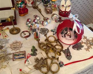 Beautiful gold ornaments and some collectibles
