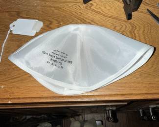white Kippah or yarmulke