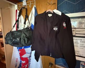 Corvette leather bag and two corvette jackets