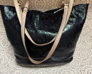 Black Patent-style MK tote