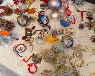 Beautiful gold ornaments and some collectibles