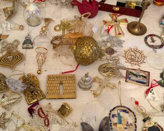 Beautiful gold ornaments and some collectibles