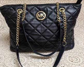 Black quilted Michael Kors tote