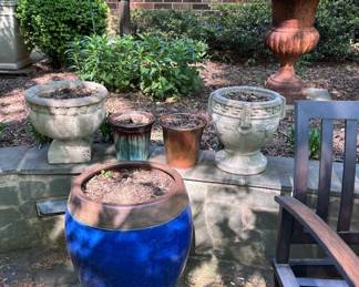 Many pots and planters