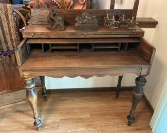 Desk and vintage items