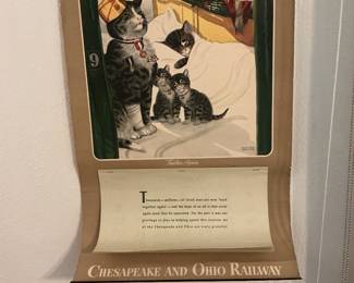 Vintage Chesapeake Railway 1946 kitty Calendar 