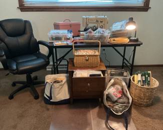 Kenmore sewing machine -embroidery floss -miscellaneous sewing items