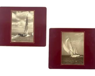 Two Vintage Lady Clare Sailboat Placemats