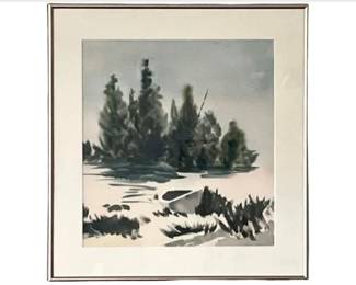 Original Watercolor Painting – Signed Yvonne Wilson – "Lonesome Boat"