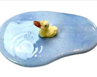 Ceramic Miniature Duck & Pond