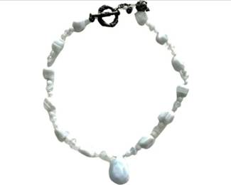 Beaded Necklace With Silver Tone Toggle Clasp