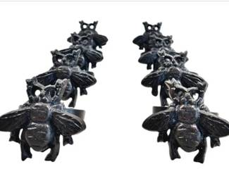 Set Of 8 Wrought Iron Bumblebee Napkin Rings