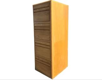 White Oak Wooden Filing Cabinet