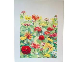 Giclee Watercolor Print – Signed M.J. Thompson – Geraniums, 1978