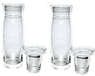 Set Of 2 PartyLite "Naturally Modern" Votive Holders – 9.75" Tall – With Box