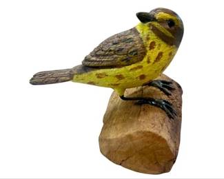 Bill Faix Hand Carved Palm Warbler Bird Carving Decoy – Signed