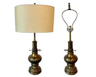Pair Neoclassical Genie Style Stiffel Brass Lamps