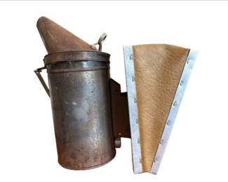 Vintage Leather And Metal Bee Keeper Smoker