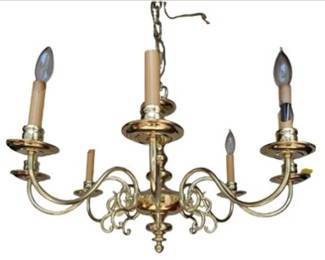 Brass Eight Arm Chandelier – Dutch Inspired Design