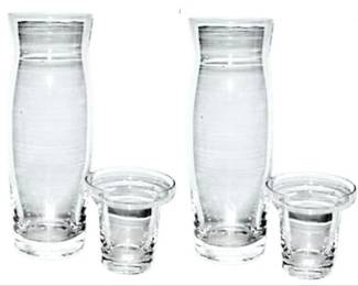 Set Of 2 PartyLite "Naturally Modern" Votive Holders – 9.75" Tall – With Box