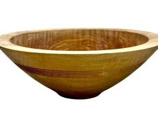 Irish Artisan Hand Turned Ash Wood Bowl By Liam O'Neill, Ireland