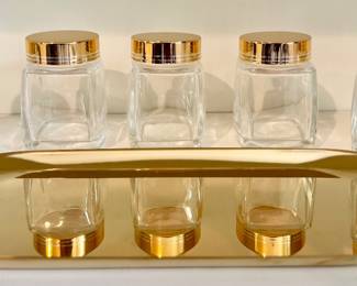 Storage Jars & Gold Tray 