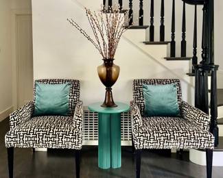 (2) Custom Upholstered Accent Armchairs