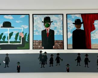"Magritte Museum" Acrylic on Canvas, Signed Brain Nash