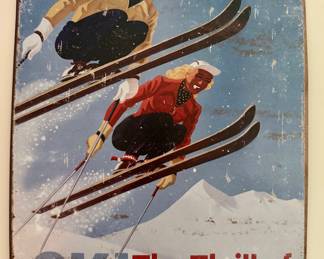 "Ski" Metal Sign
